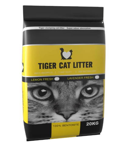 TIGER CAT LITTER 100% BENTONITE - Lemon 10kg